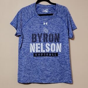 Under Armour Byron Nelson Softball Blue Marled Activewear Tshirt Top Women's XL